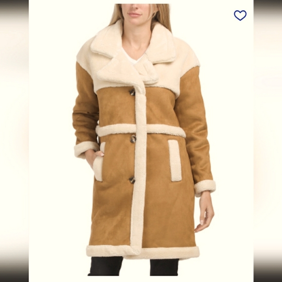 Blank NYC Jackets & Blazers - New! BLANK NYC Long Bonded Faux Fur Sherpa Coat Jacket Tan XS